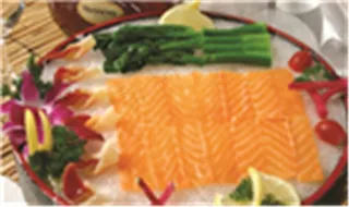 三文鱼拼北极贝中式菜品美食素材图片