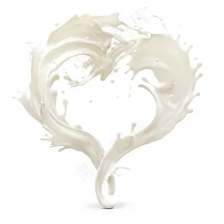 牛奶形成的创意爱心