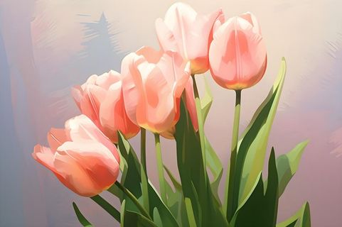 唯美淡雅清新郁金香背景