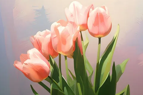 唯美淡雅清新郁金香背景