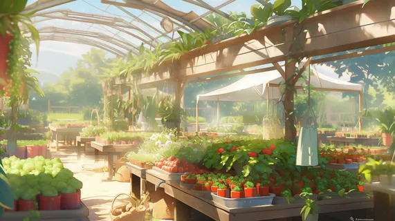 生态农场菜园蔬菜棚菜地风景