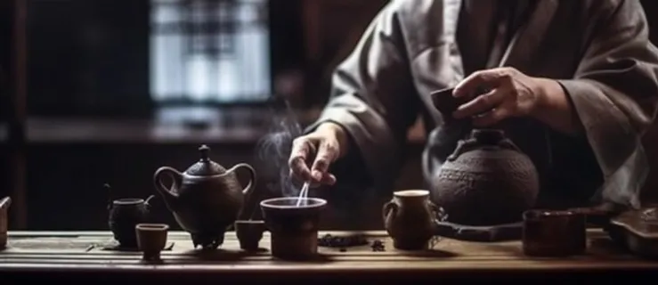 泡茶实物场景摄影背景