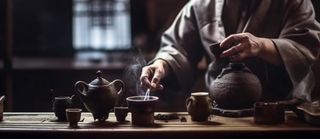 泡茶实物场景摄影背景