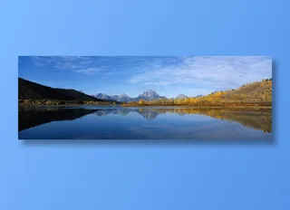 唯美湖畔山林风景画