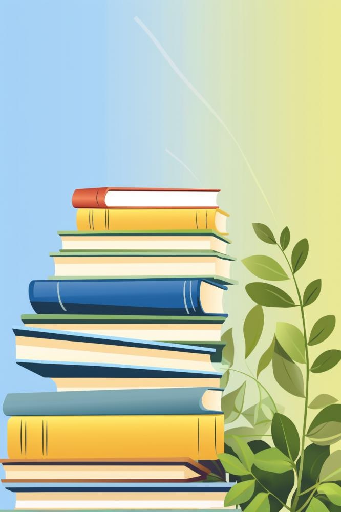 黄绿色清新渐变书籍背景