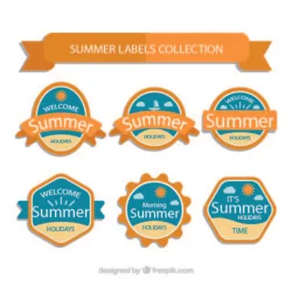 免抠创意夏季标签