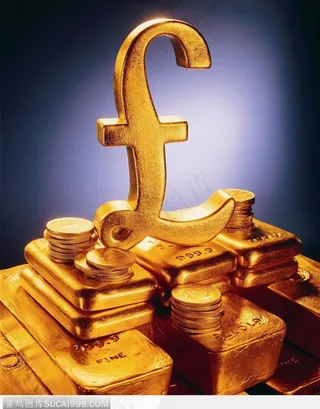 蓝色背景下的货币符号素材大图