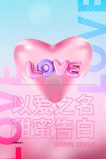 2.14情人节浪漫海报PSD模板