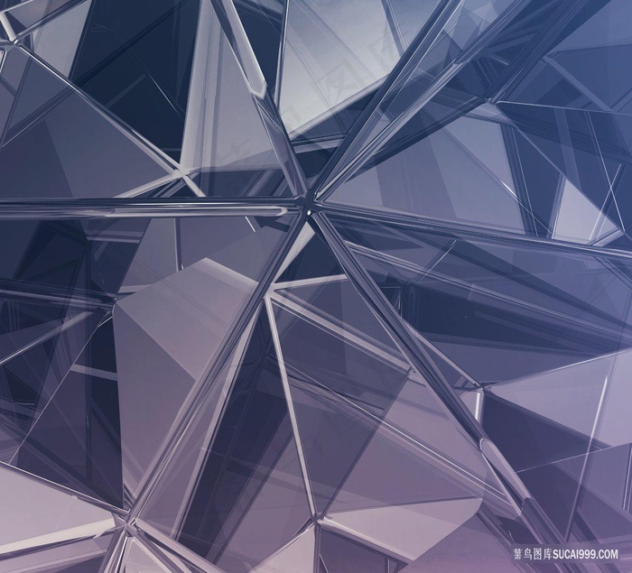 紫色渐变金属质感低多边形背景