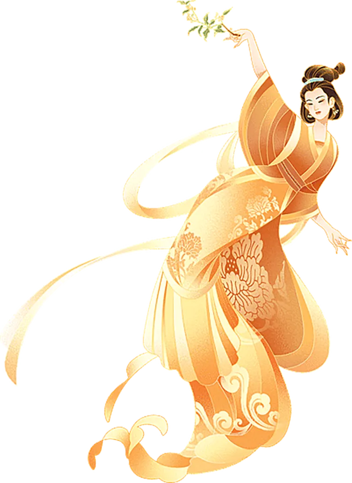中秋节完整插画-嫦娥免扣