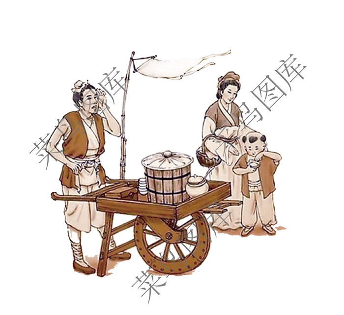 古代卖茶卖饮品图片psd模版下载