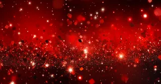 红色闪光粒子金色光芒背景