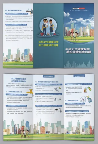 世界标准日卫生健康标准三折页