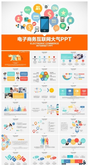 互联网电子商务精美ppt模板 预览图
