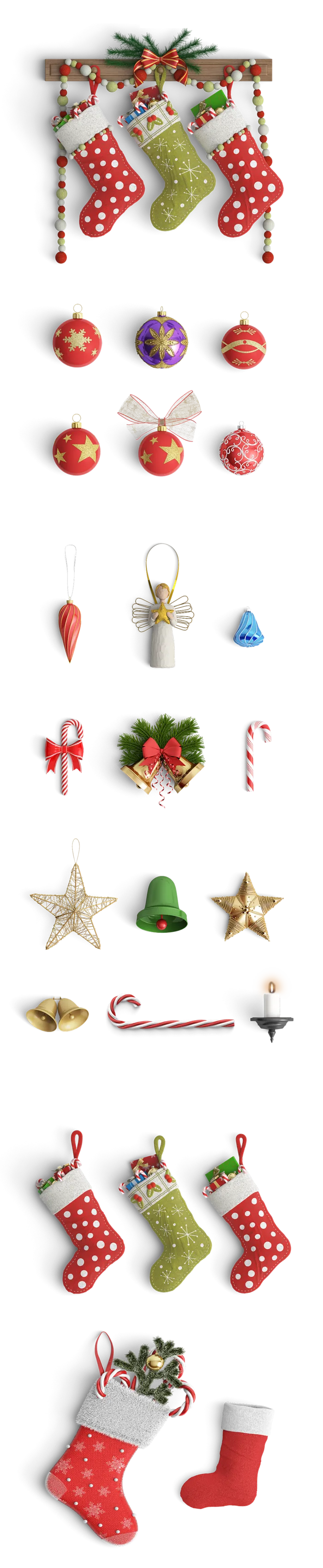 圣诞节Christmas花环小挂件配饰素材_免扣png