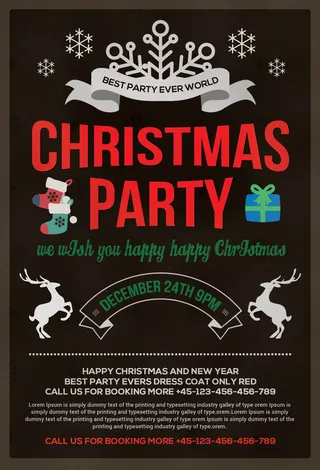 简约大气圣诞节快乐海报