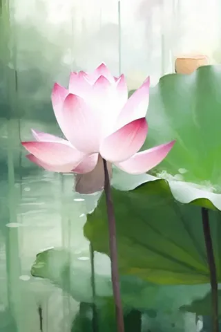 国风荷花水墨节气背景