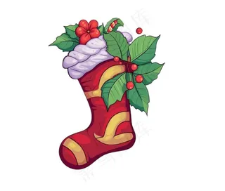 圣诞袜子卡通免抠