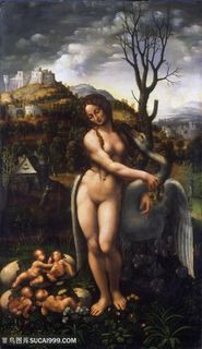 达芬奇女人与孩子油画图片