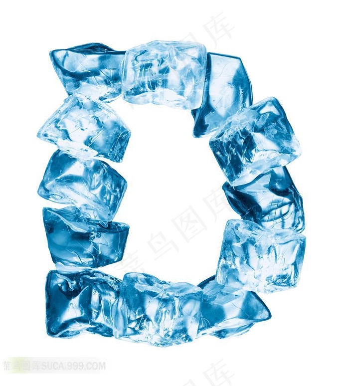 冰块组成的字母D