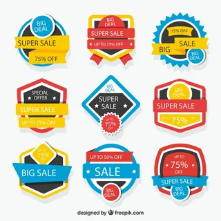 免抠彩色特价促销标签