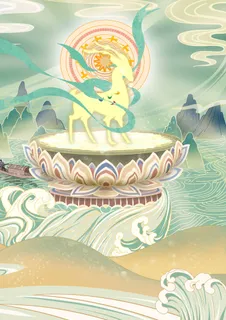 复古中国风国潮神话人物敦煌插画仙女手绘海报背景PSD设计素材