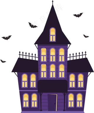 万圣节节日卡通素材城堡