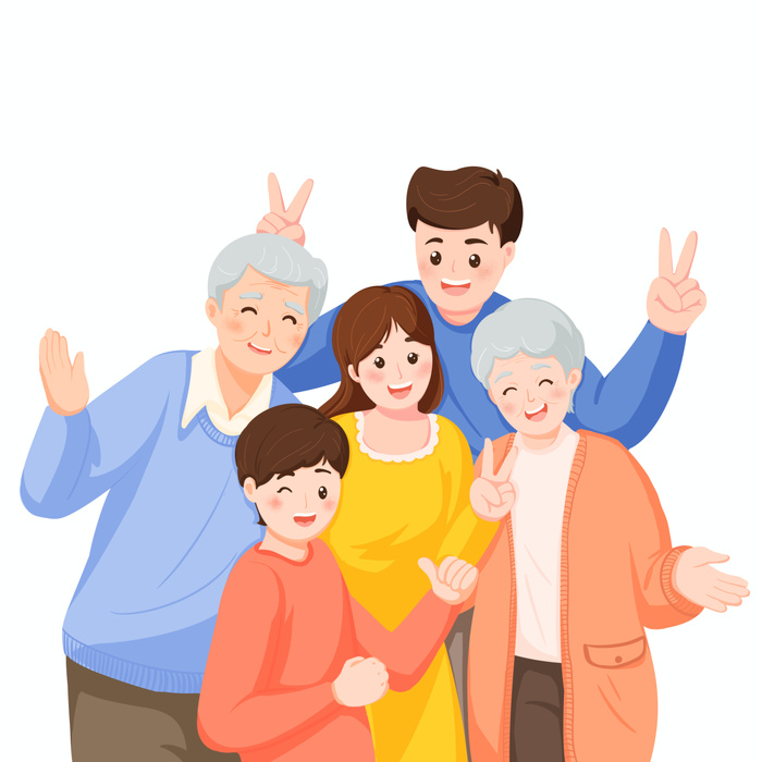 卡通重阳节人物元素