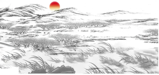 山水画素材中国风水墨画素材元素中国画