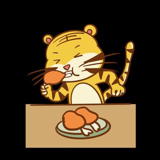 中国风2022虎年元旦新年卡通老虎形象装饰元素插画ps素材