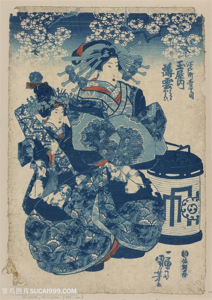 青花瓷高清浮世绘人物装饰画