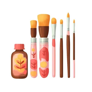 颜料画笔绘画工具元素