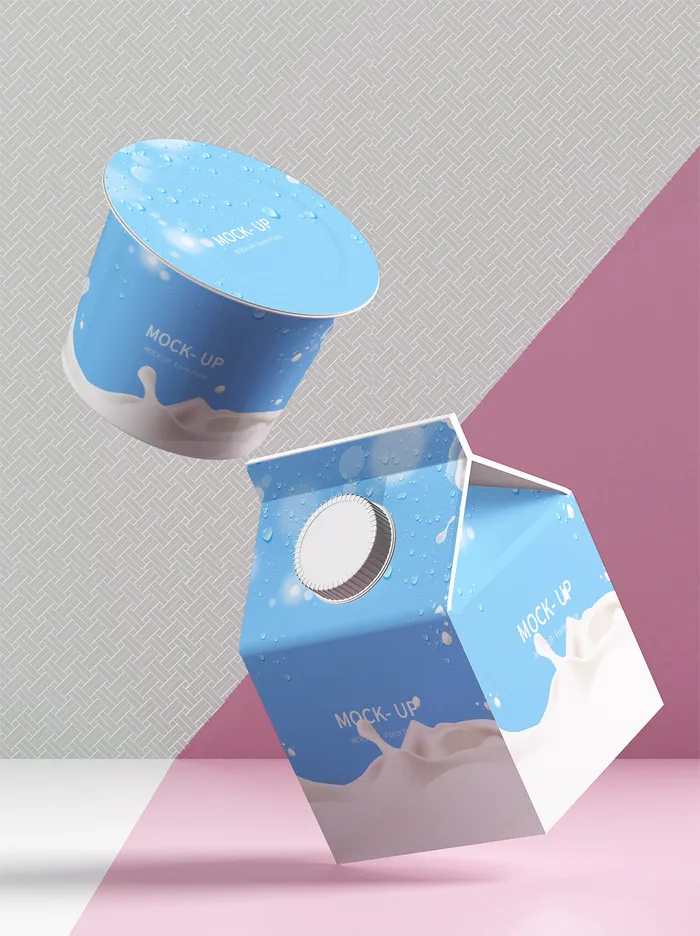 原创3D酸奶盒样机