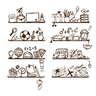 简笔画书桌主题卡通简笔少儿兴趣班