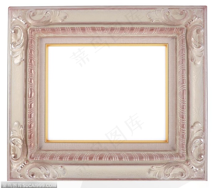 相框边框-精美的银色边框相框图片