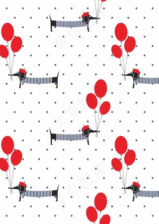 腊肠狗 波点气球