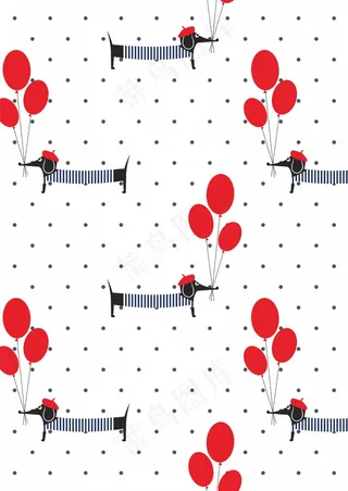 腊肠狗 波点气球