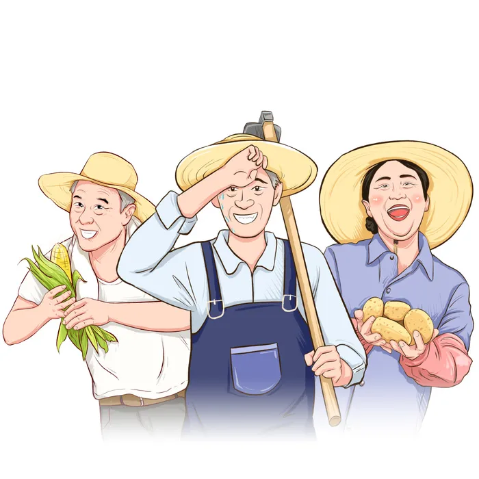 五一劳动节农民丰收插画