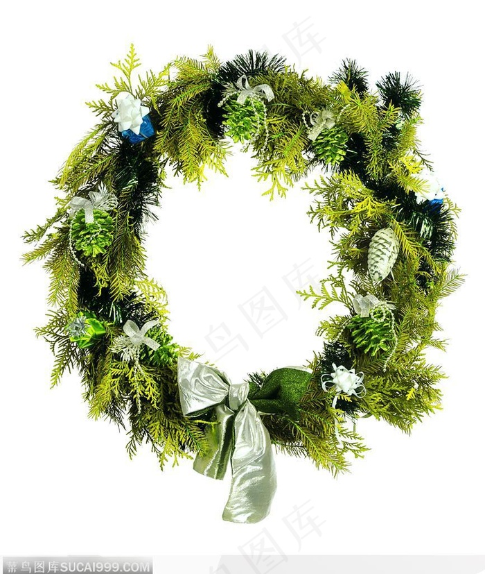 圣诞节装饰金色的圣诞花环