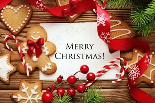 圣诞节圣诞快乐姜饼人高清背景