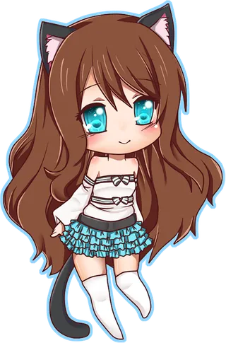 猫咪女孩素材卡通简笔