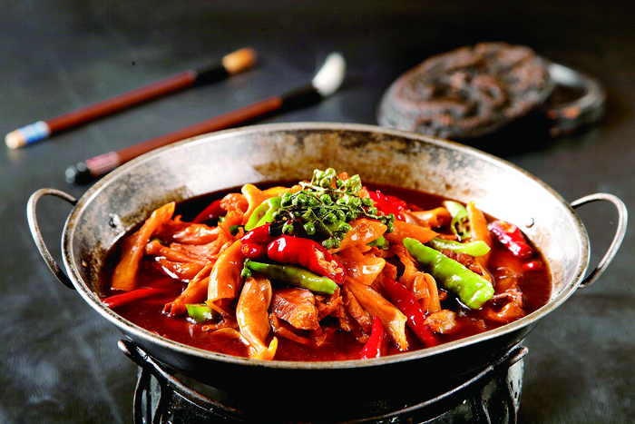 干锅美食焖锅湘菜麻辣香辣纸锅干锅双脆