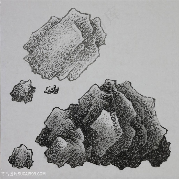 王军河工笔山水青绿山水传统山水皴法国画界画鬼脸皴袁江袁耀雨点皴2