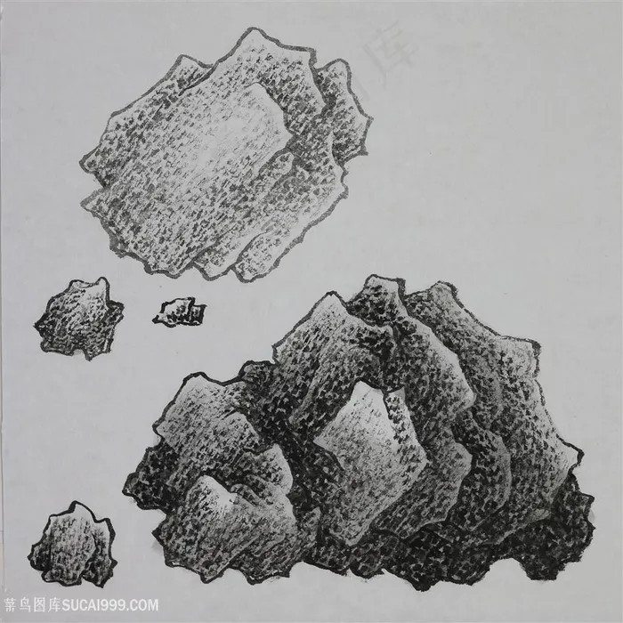 王军河工笔山水青绿山水传统山水皴法国画界画鬼脸皴袁江袁耀雨点皴2