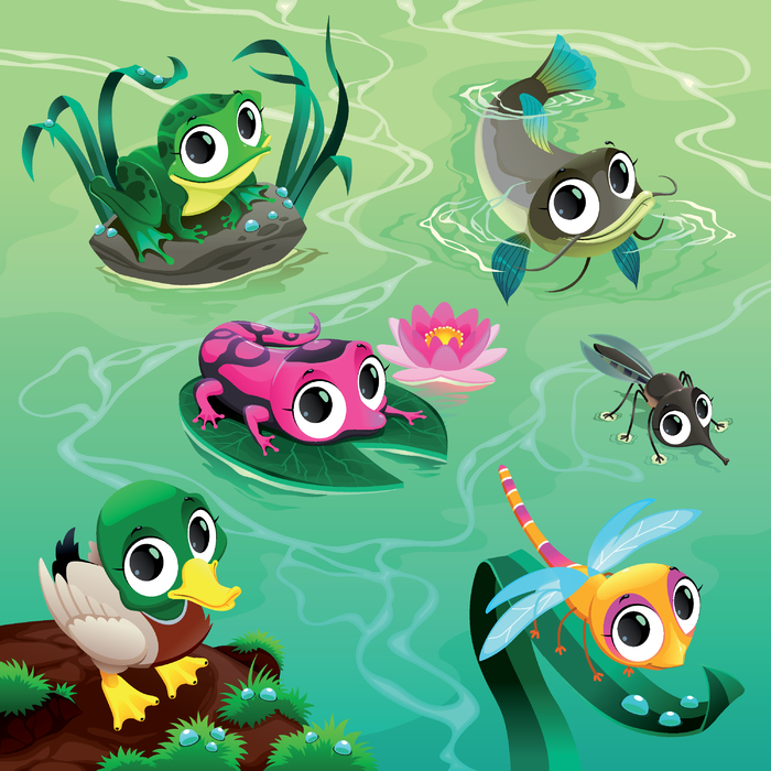 卡通青蛙水