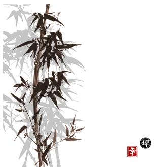 竹子水墨画中国风国画墨水书法竹子画