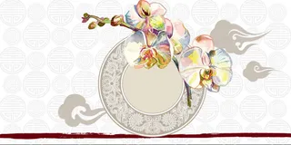 中国风传统水墨古风古典展板边框工笔画PS海报背景平面设计素材