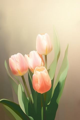 唯美淡雅郁金香感恩海报背景