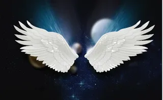 夜里天空天使背景墙