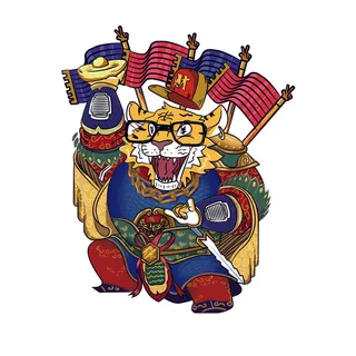 2022虎年吉祥物卡通公仔小老虎形象设计福字元素手绘插画psd素材 2022虎年吉祥物卡通公仔小老虎形象设计福字元素手绘插画psd素材